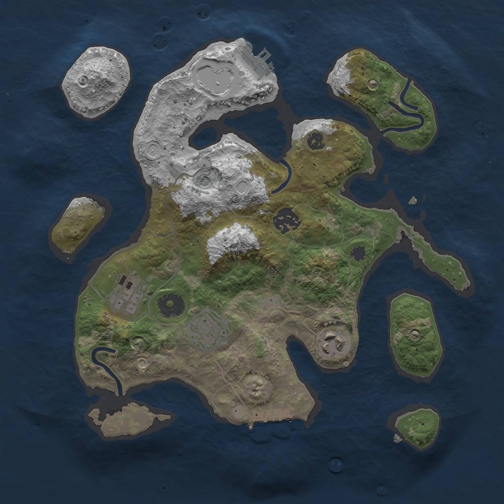 Rust Map: Procedural Map, Size: 3000, Seed: 15856, 12 Monuments