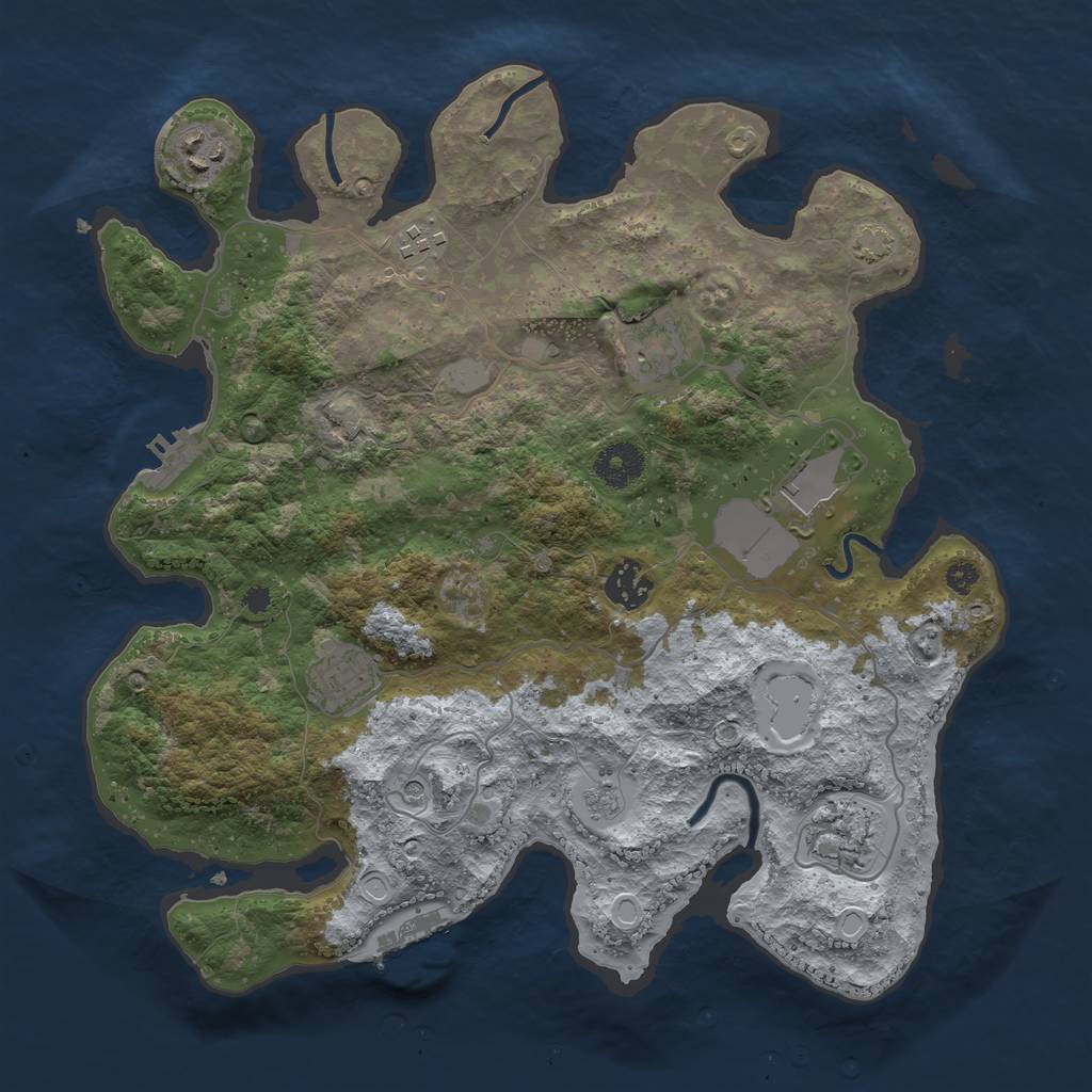 Rust Map: Procedural Map, Size: 3500, Seed: 927200, 15 Monuments