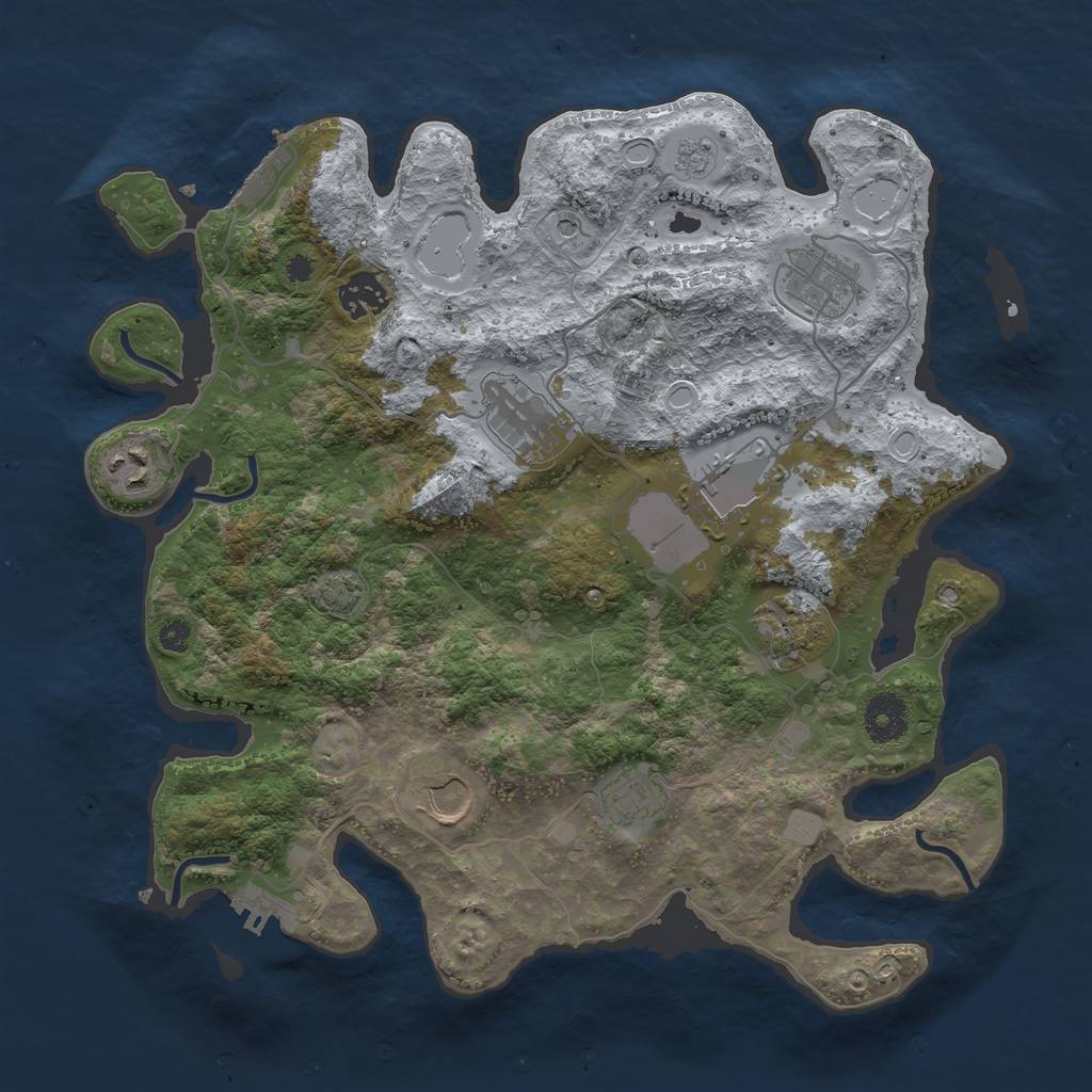 Rust Map: Procedural Map, Size: 3500, Seed: 5420403, 16 Monuments