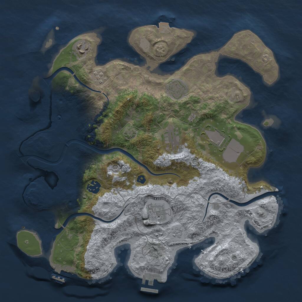Rust Map: Procedural Map, Size: 3500, Seed: 897, 13 Monuments