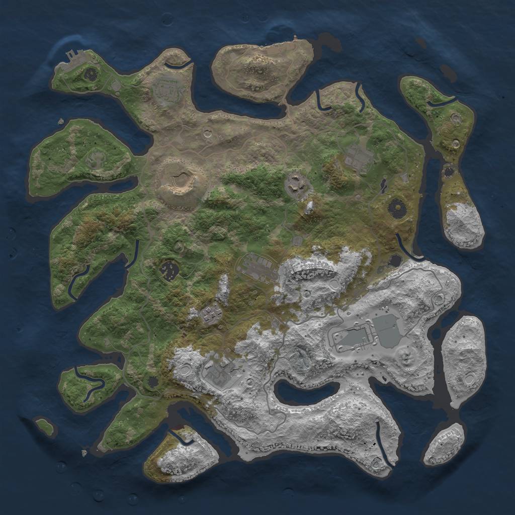 Rust Map: Procedural Map, Size: 4100, Seed: 1525574035, 17 Monuments