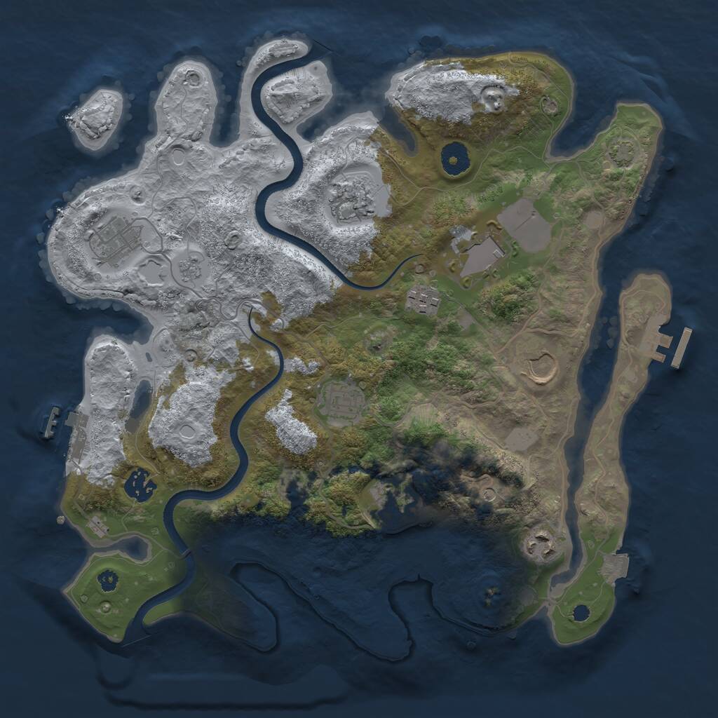 Rust Map: Procedural Map, Size: 3500, Seed: 139620101, 15 Monuments