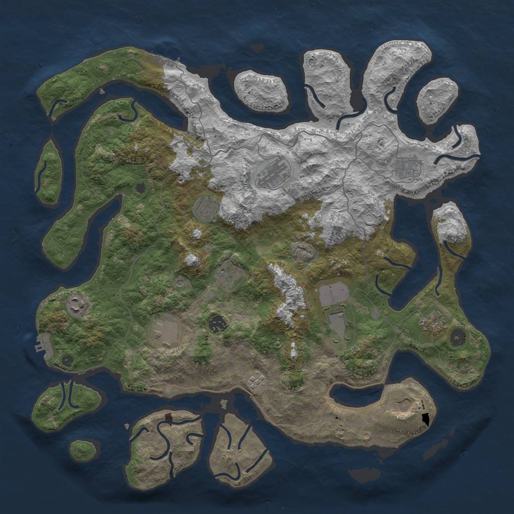 Rust Map: Procedural Map, Size: 4500, Seed: 7359926, 19 Monuments
