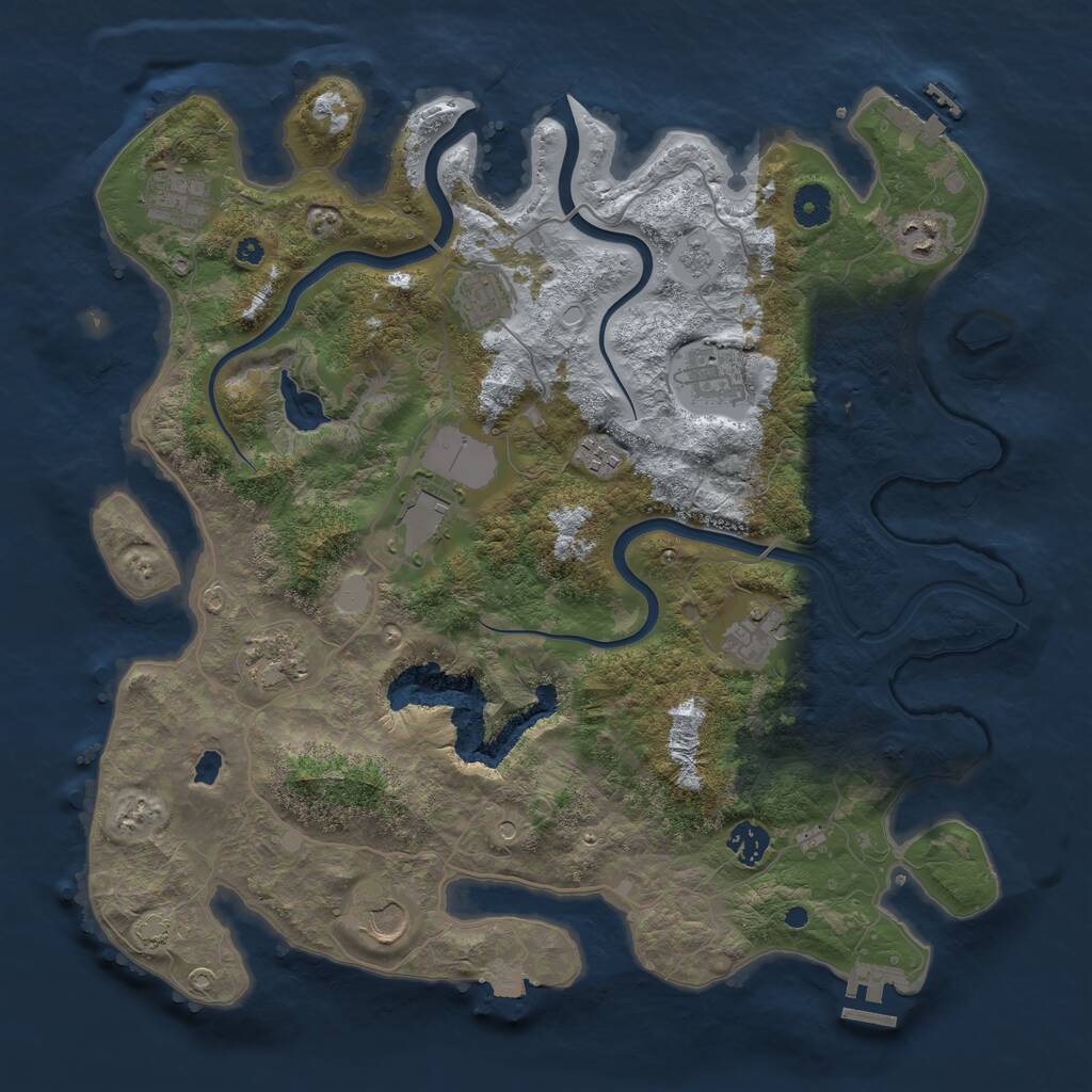 Rust Map: Procedural Map, Size: 4000, Seed: 667619424, 16 Monuments