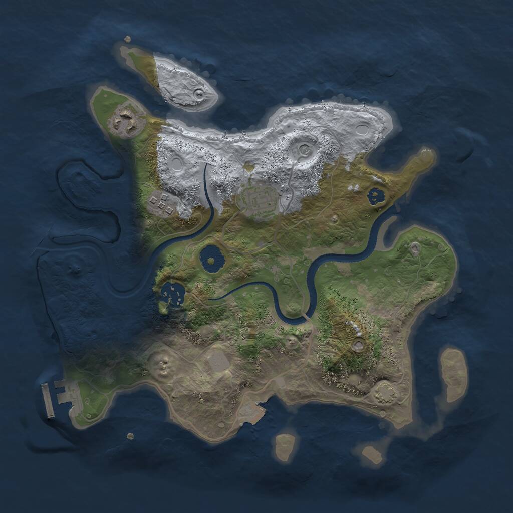 Rust Map: Procedural Map, Size: 3000, Seed: 48280, 8 Monuments