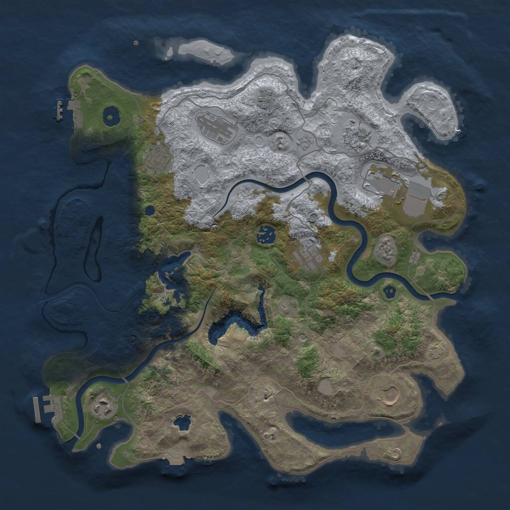 Rust Map: Procedural Map, Size: 4000, Seed: 12474, 15 Monuments