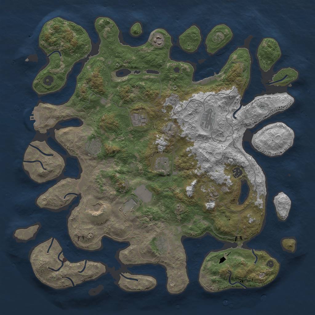 Rust Map: Procedural Map, Size: 4650, Seed: 1337, 19 Monuments