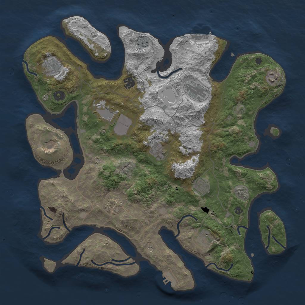 Rust Map: Procedural Map, Size: 4000, Seed: 1551143448, 19 Monuments