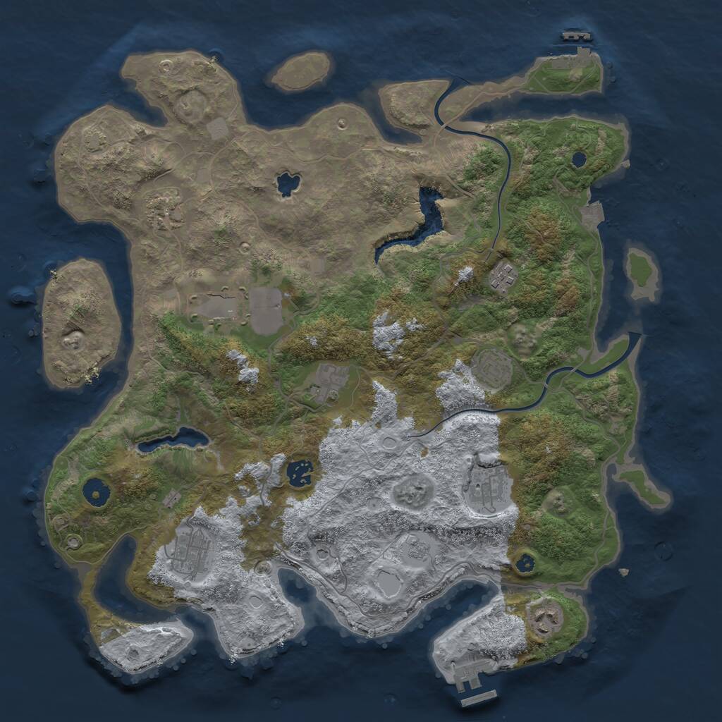 Rust Map: Procedural Map, Size: 4000, Seed: 10384554, 15 Monuments
