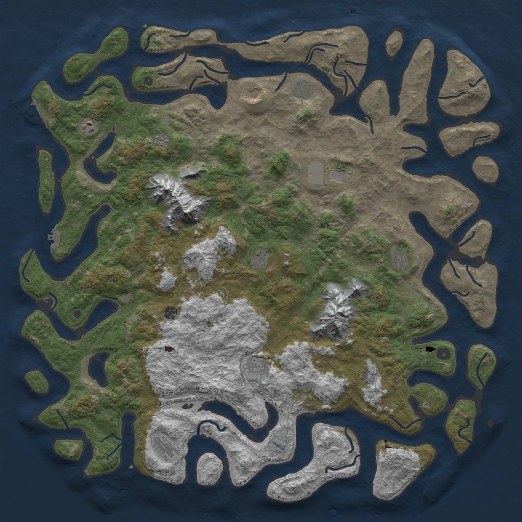 Rust Map: Procedural Map, Size: 6000, Seed: 5926583, 19 Monuments
