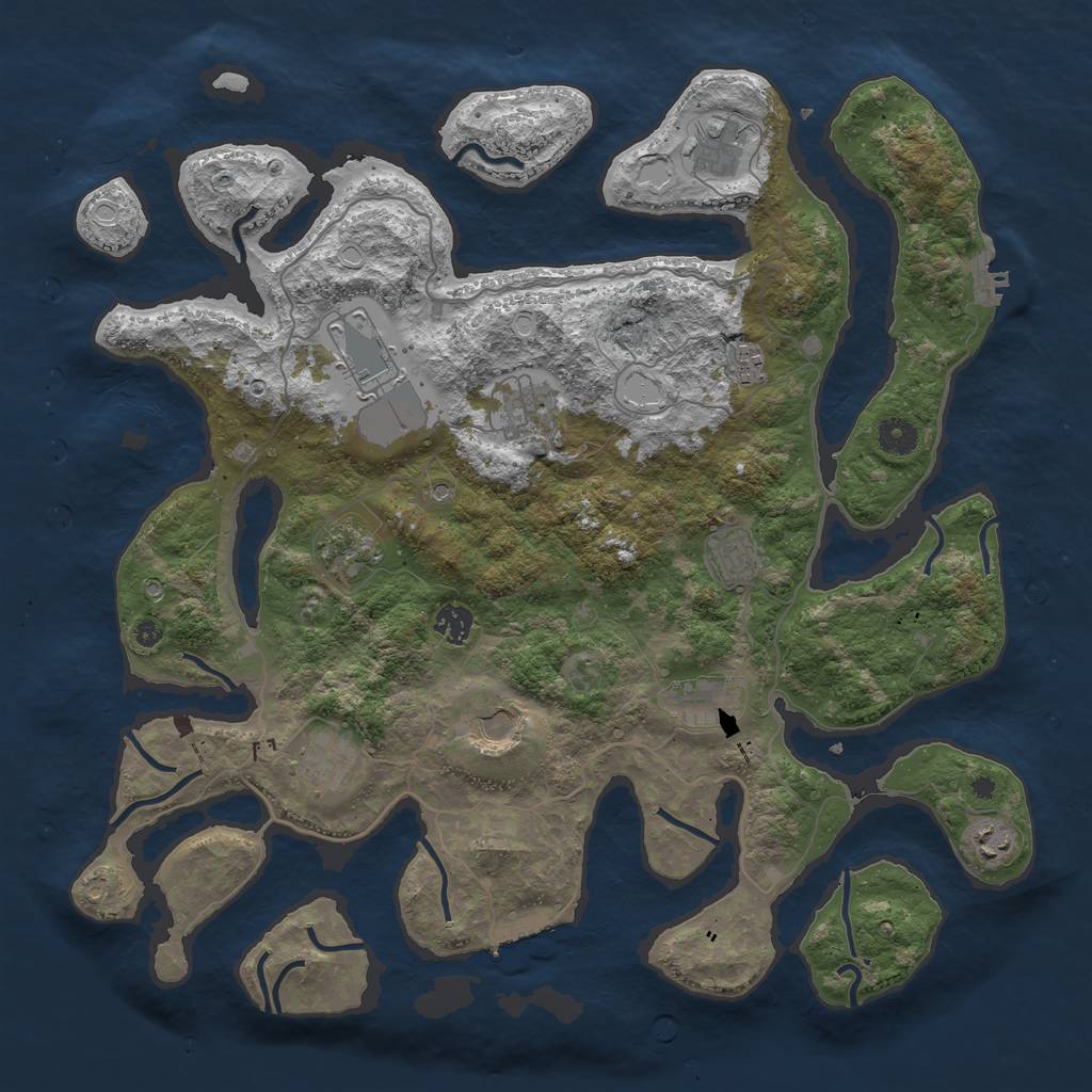 Rust Map: Procedural Map, Size: 4250, Seed: 64495943, 19 Monuments