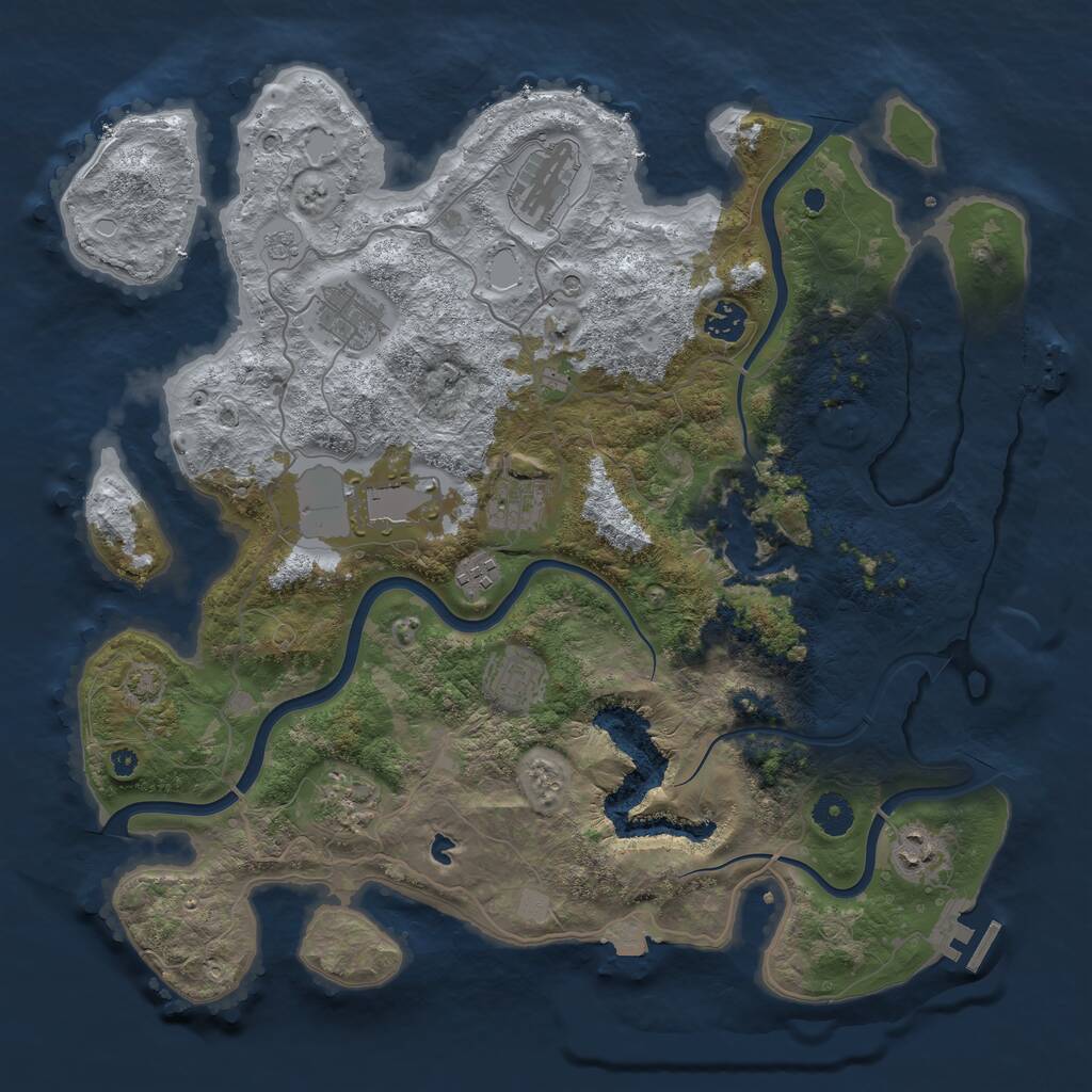 Rust Map: Procedural Map, Size: 4000, Seed: 75937023, 15 Monuments