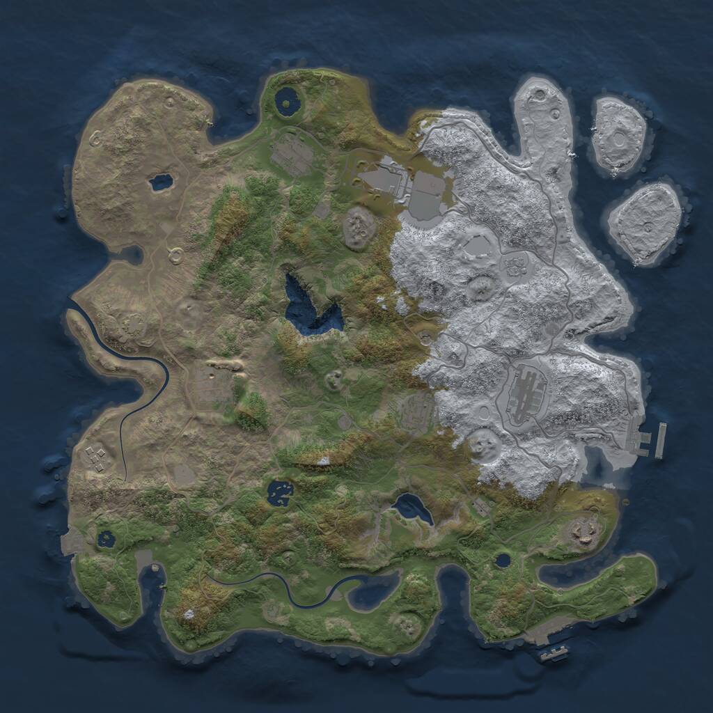 Rust Map: Procedural Map, Size: 4000, Seed: 375, 14 Monuments
