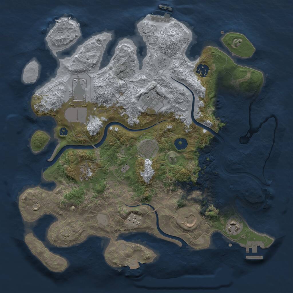 Rust Map: Procedural Map, Size: 3500, Seed: 1975756, 14 Monuments