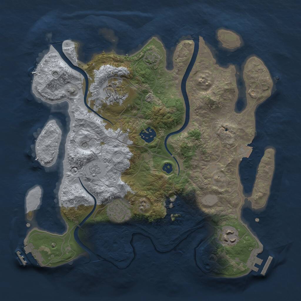 Rust Map: Procedural Map, Size: 3000, Seed: 100707827, 11 Monuments