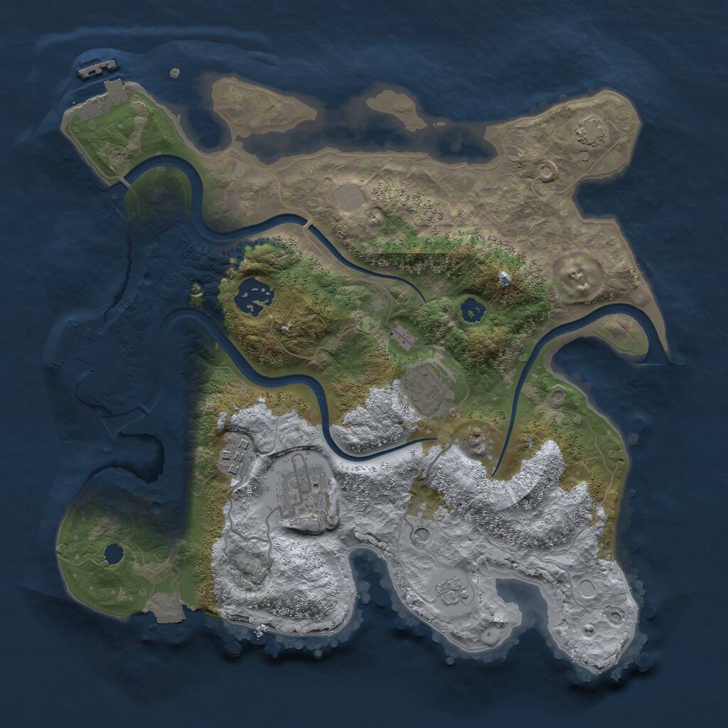 Rust Map: Procedural Map, Size: 3000, Seed: 1624969, 10 Monuments
