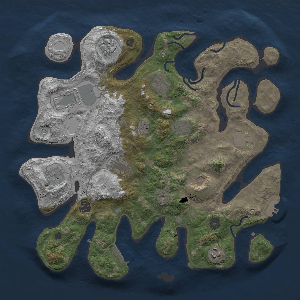 Rust Map: Procedural Map, Size: 3800, Seed: 694711825, 19 Monuments