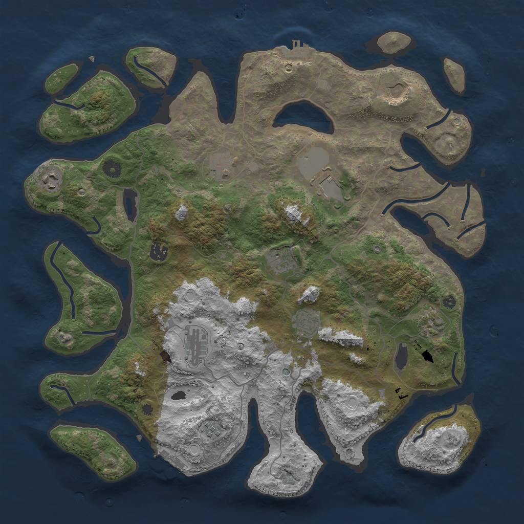 Rust Map: Procedural Map, Size: 4250, Seed: 36962484, 18 Monuments