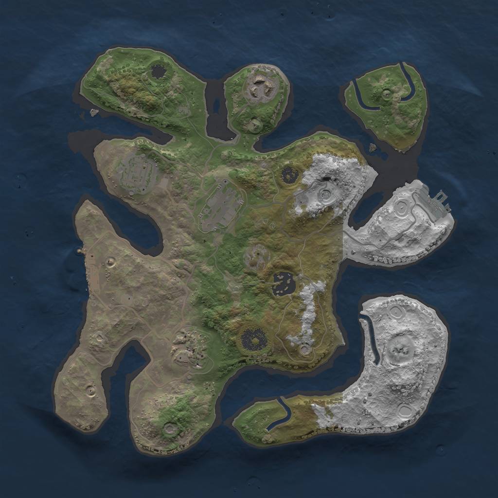 Rust Map: Procedural Map, Size: 3000, Seed: 1790146394, 13 Monuments