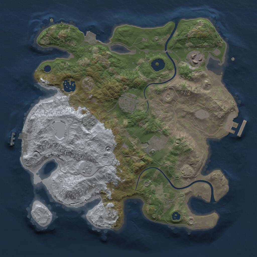 Rust Map: Procedural Map, Size: 3000, Seed: 532518498, 11 Monuments