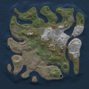 Thumbnail Rust Map: Procedural Map, Size: 3700, Seed: 1711897504, 19 Monuments