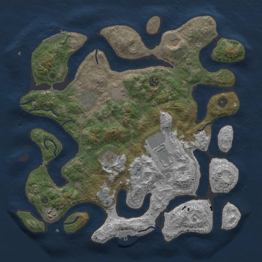 Rust Map: Procedural Map, Size: 4000, Seed: 1092858286, 16 Monuments
