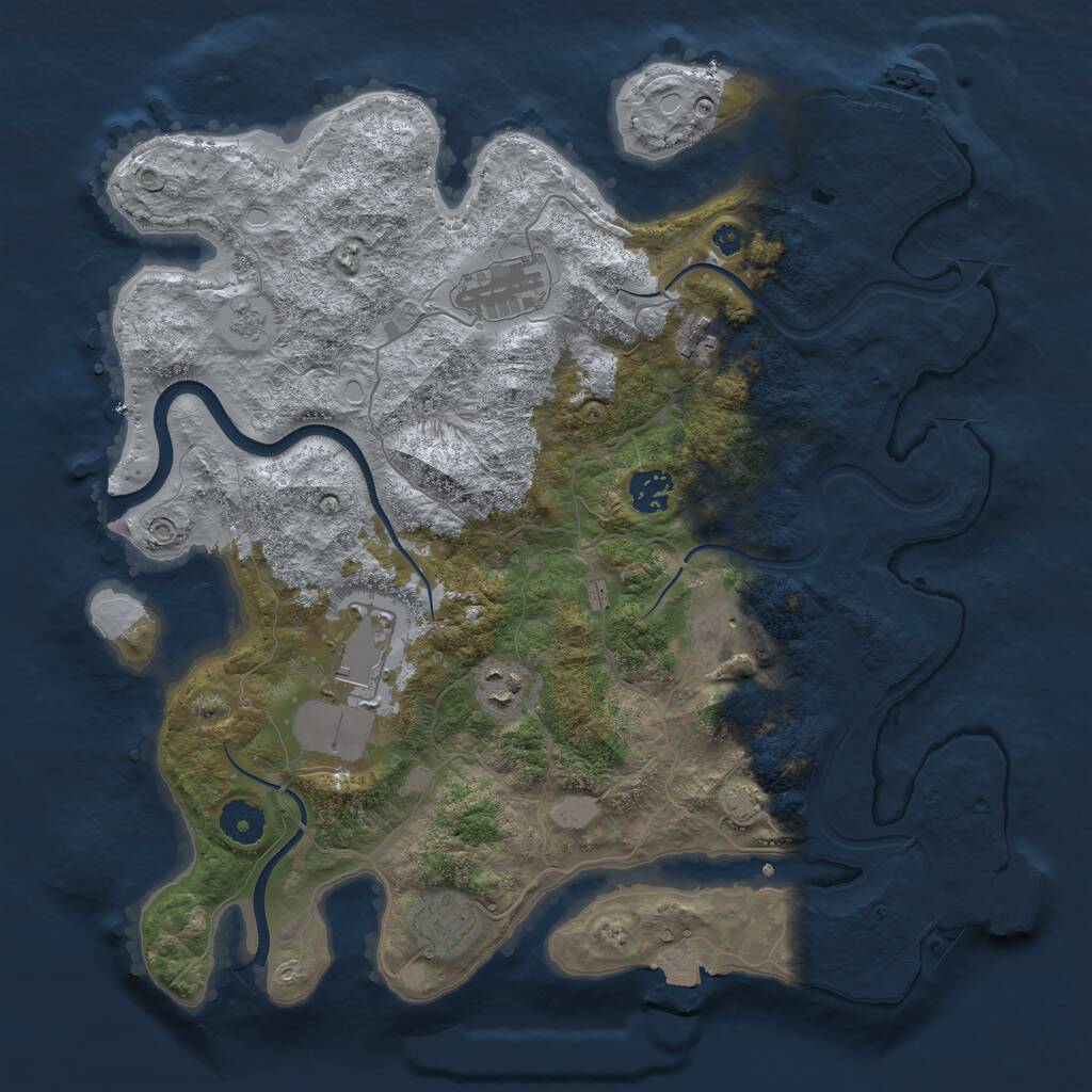 Rust Map: Procedural Map, Size: 3700, Seed: 778034116, 12 Monuments