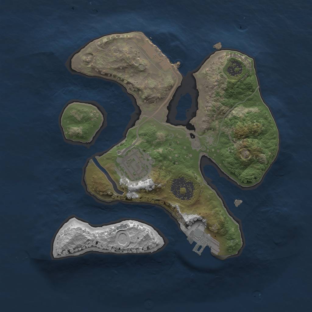 Rust Map: Procedural Map, Size: 2000, Seed: 456375, 8 Monuments