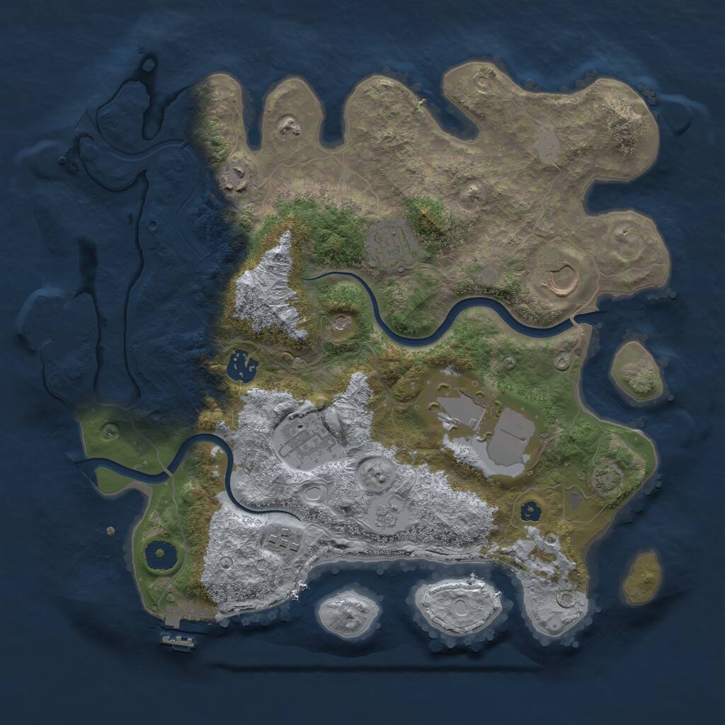 Rust Map: Procedural Map, Size: 3500, Seed: 8954829, 13 Monuments