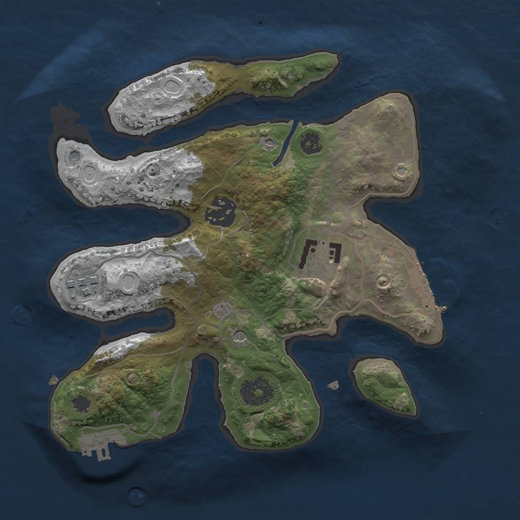 Rust Map: Procedural Map, Size: 2500, Seed: 55027015, 11 Monuments