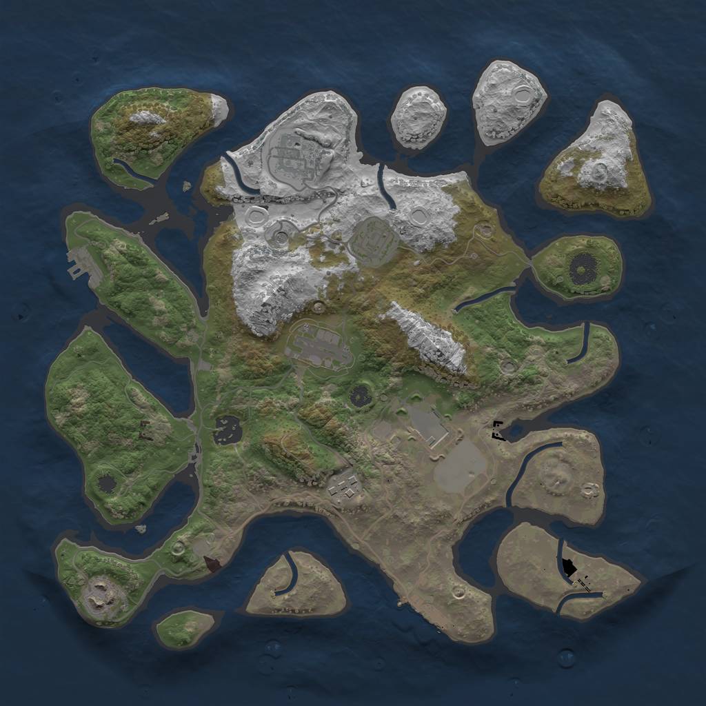 Rust Map: Procedural Map, Size: 3500, Seed: 1663736371, 15 Monuments