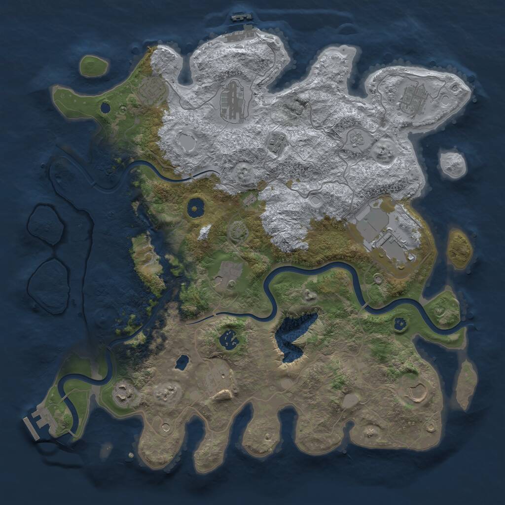 Rust Map: Procedural Map, Size: 4000, Seed: 77246, 16 Monuments