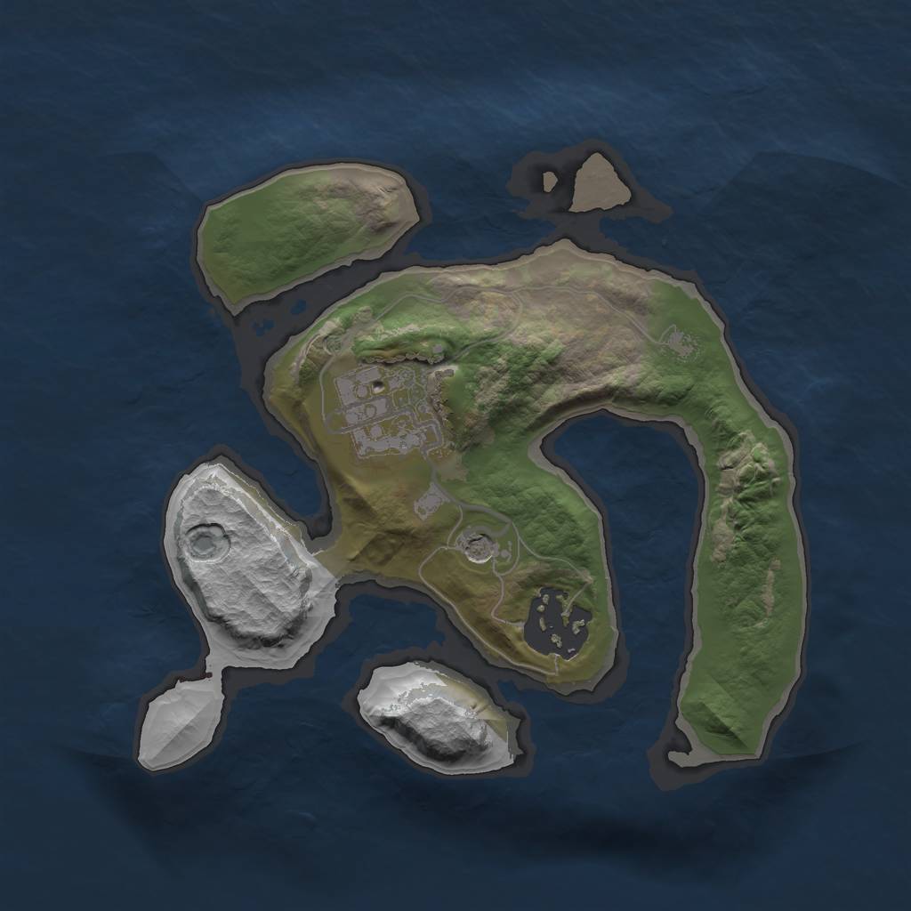 Rust Map: Barren, Size: 2000, Seed: 8888, 5 Monuments