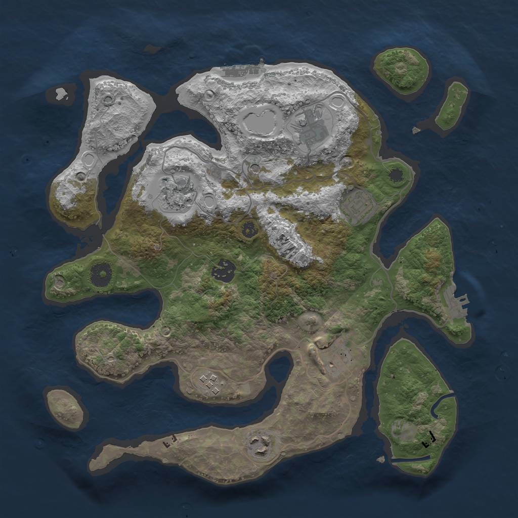 Rust Map: Procedural Map, Size: 3357, Seed: 22, 15 Monuments