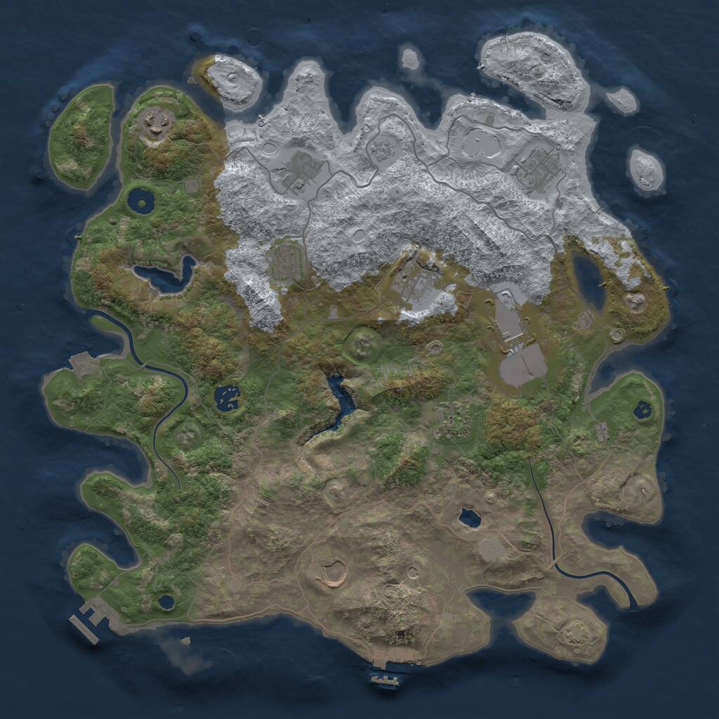 Rust Map: Procedural Map, Size: 4000, Seed: 3630197, 15 Monuments