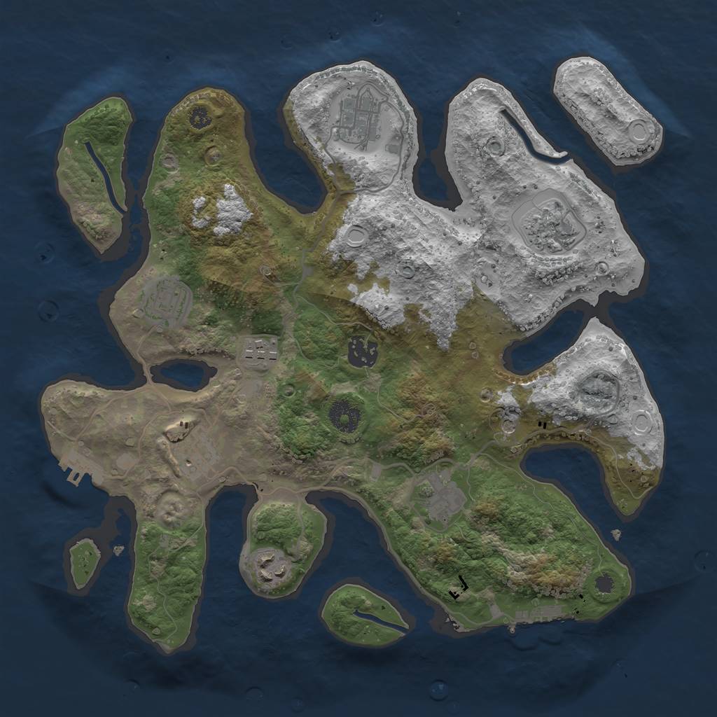 Rust Map: Procedural Map, Size: 3357, Seed: 22357, 16 Monuments