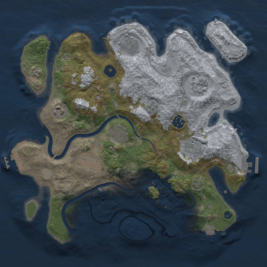 Rust Map: Procedural Map, Size: 3357, Seed: 22357, 14 Monuments