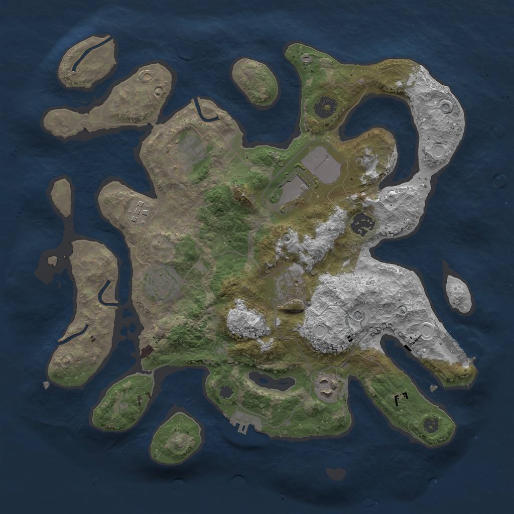 Rust Map: Procedural Map, Size: 3500, Seed: 1006179234, 15 Monuments
