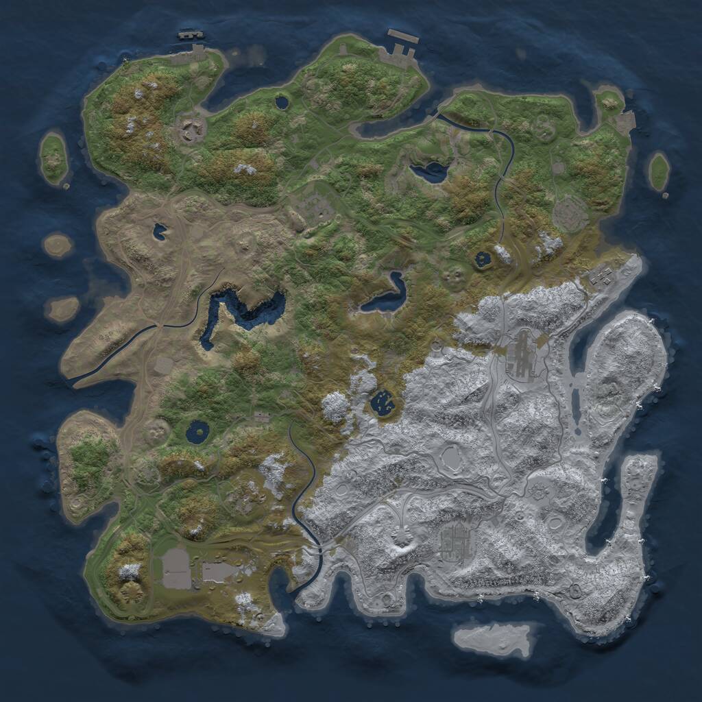 Rust Map: Procedural Map, Size: 4500, Seed: 1902832594, 15 Monuments
