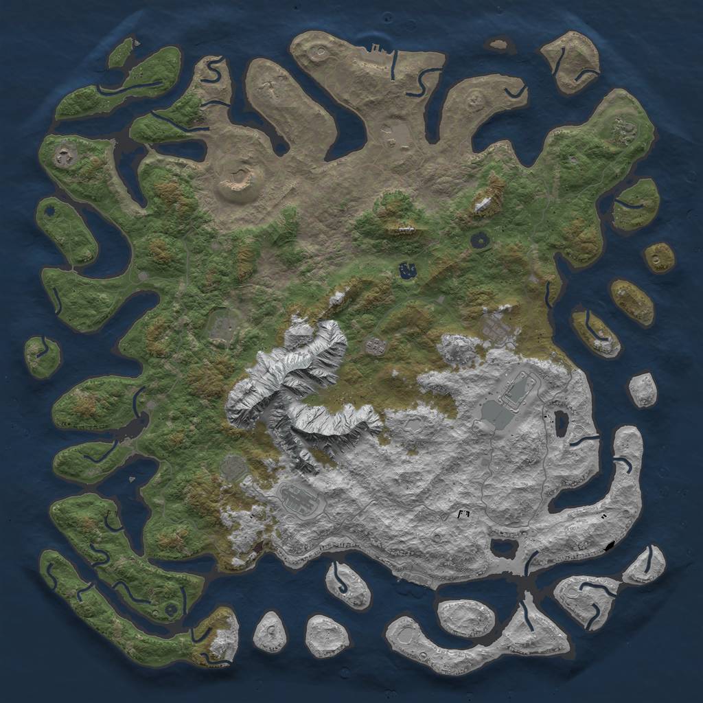 Rust Map: Procedural Map, Size: 6000, Seed: 14972348, 19 Monuments