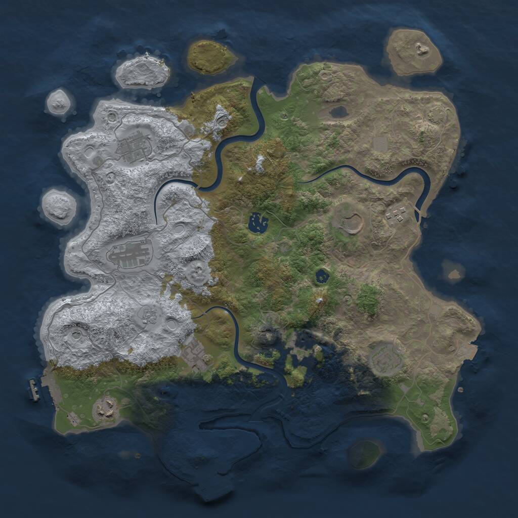 Rust Map: Procedural Map, Size: 3800, Seed: 1397520014, 15 Monuments
