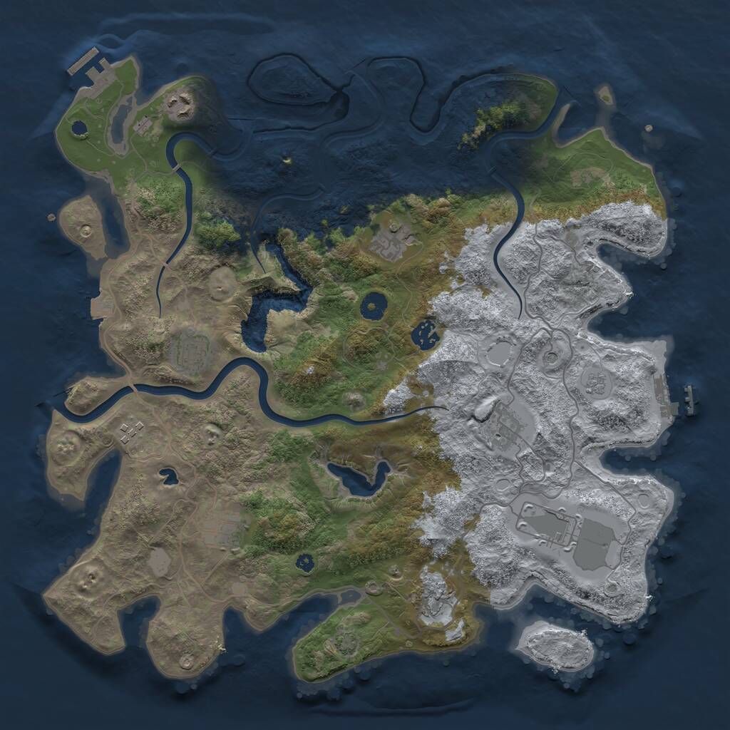 Rust Map: Procedural Map, Size: 4000, Seed: 834483613, 15 Monuments