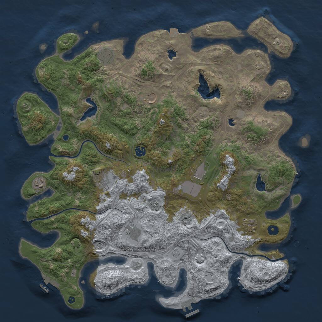 Rust Map: Procedural Map, Size: 4500, Seed: 824347387, 15 Monuments