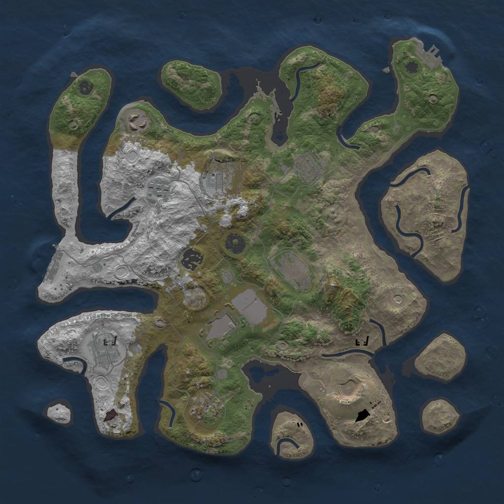 Rust Map: Procedural Map, Size: 3700, Seed: 95166805, 18 Monuments