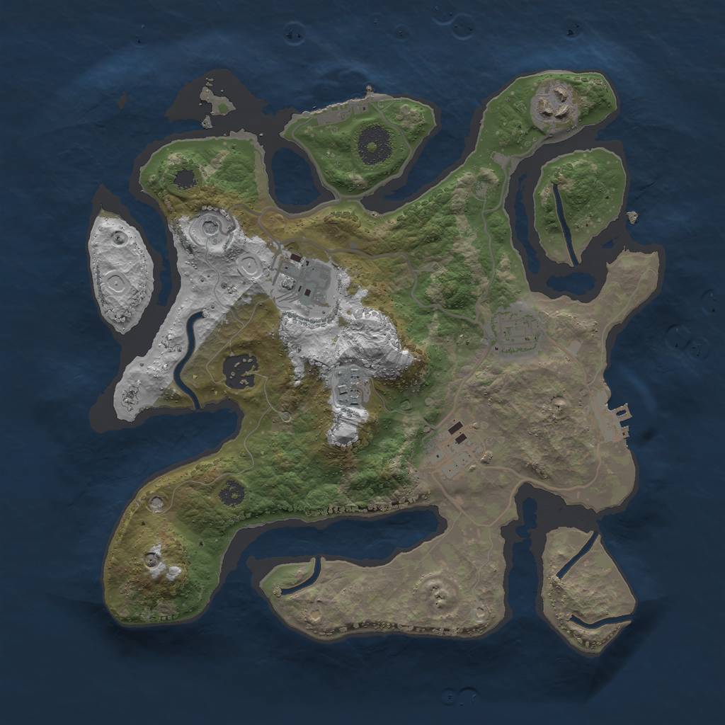 Rust Map: Procedural Map, Size: 3000, Seed: 465922978, 14 Monuments