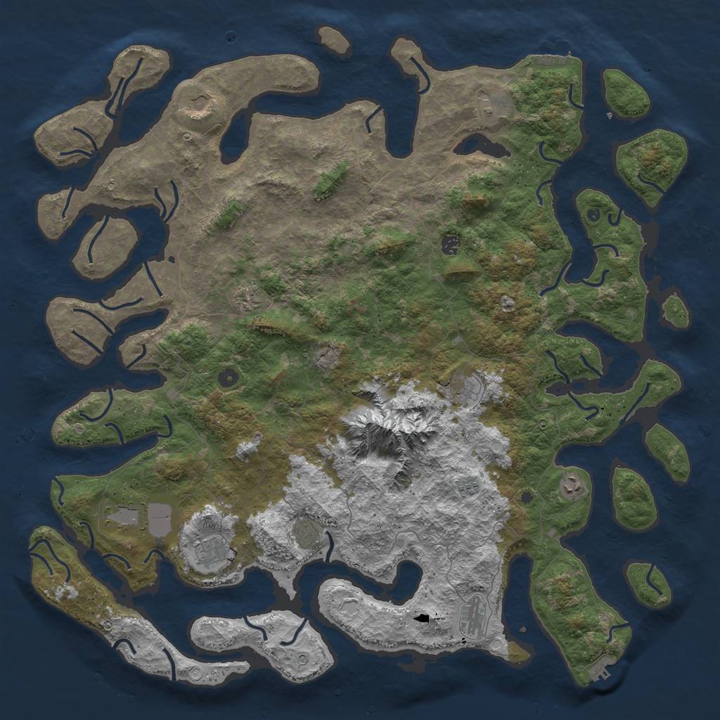 Rust Map: Procedural Map, Size: 5540, Seed: 1035387835, 19 Monuments