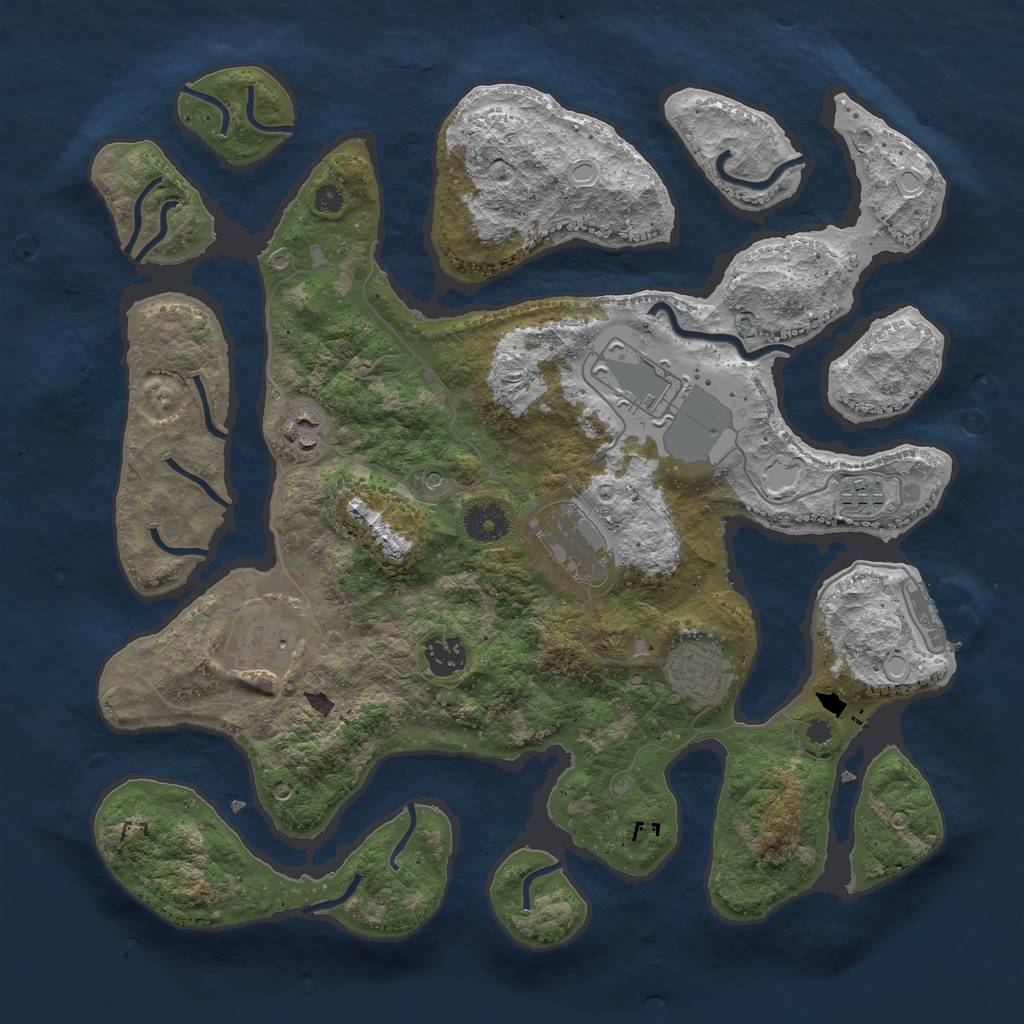Rust Map: Procedural Map, Size: 3700, Seed: 89, 14 Monuments