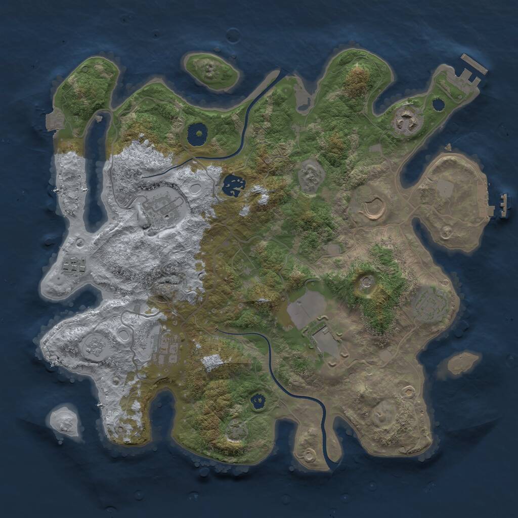 Rust Map: Procedural Map, Size: 3500, Seed: 95166805, 14 Monuments