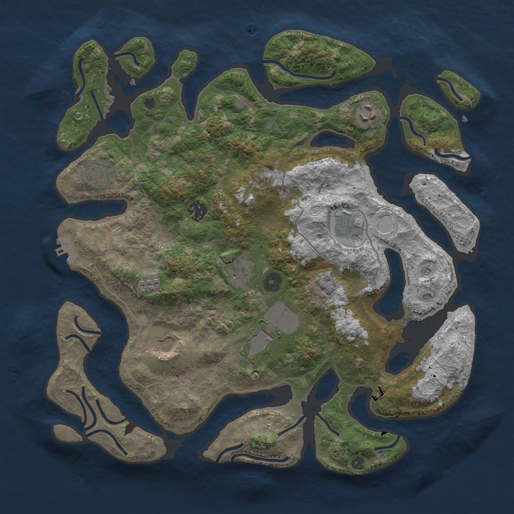 Rust Map: Procedural Map, Size: 4000, Seed: 68887687, 15 Monuments