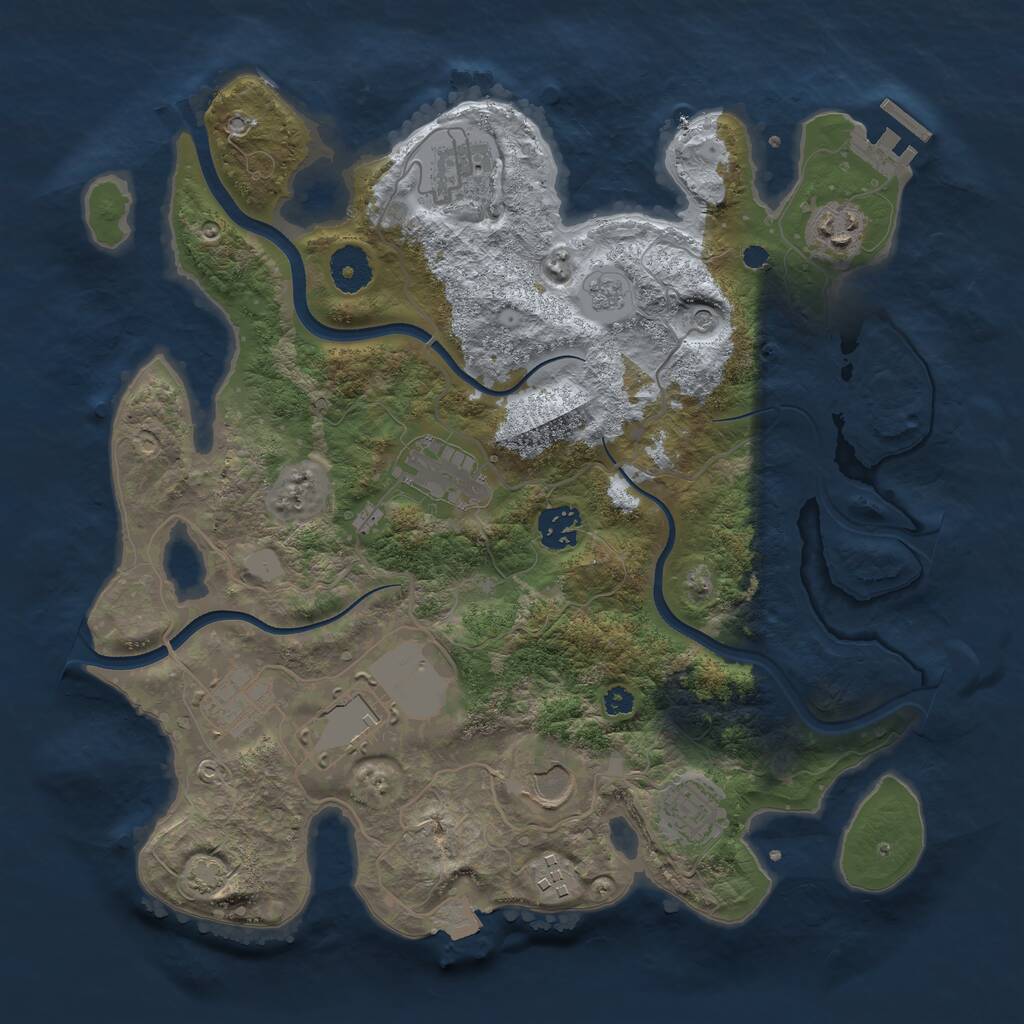 Rust Map: Procedural Map, Size: 3500, Seed: 463949738, 14 Monuments